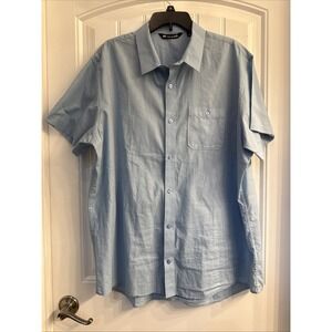 Travis Matthew Button Up Short Sleeve Shirt XXL Light Blue